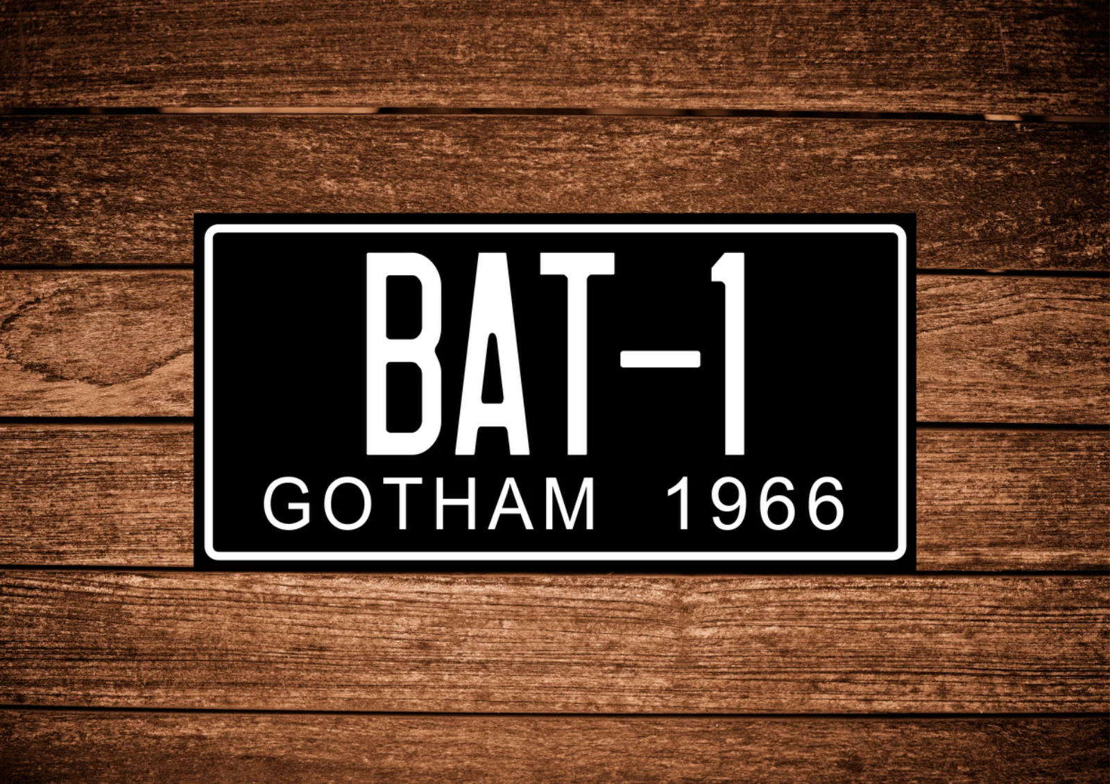 Batman replica license plate, BAT-1, aluminium plate., image 2