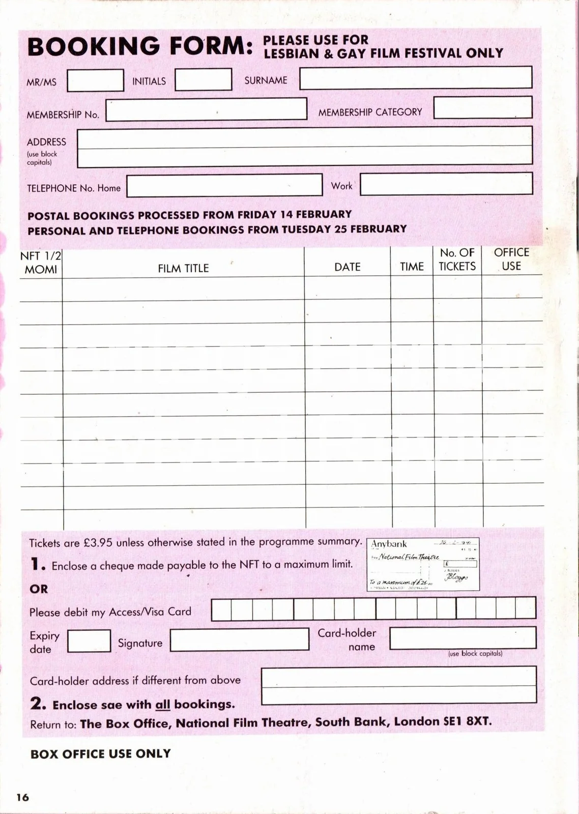 VINTAGE LONDON LESBIAN GAY FILM FESTIVAL 1992 6TH PROGRAMME LGBT BFI, изображение 2