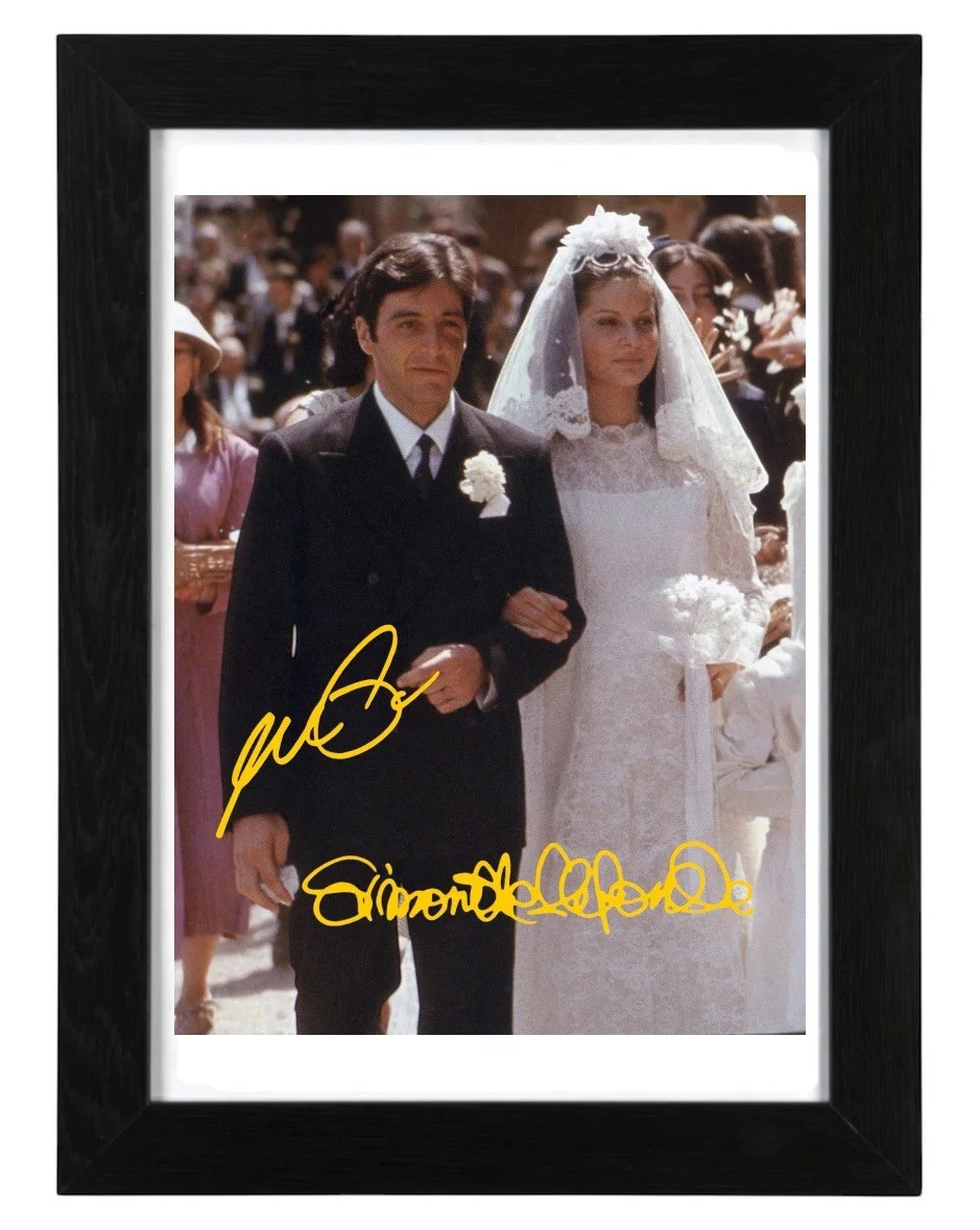 Al Pacino And Simonetta Stefanelli Signed Autograph PHOTO Pre Print / Framed, изображение 2