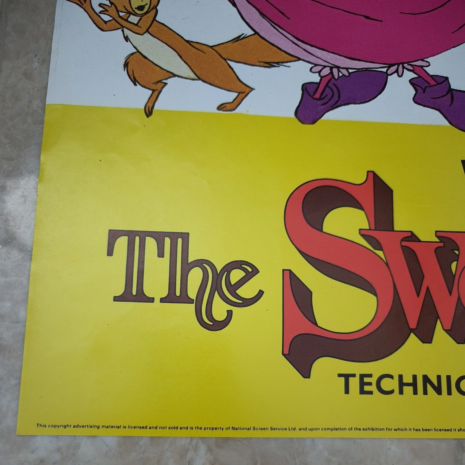 Disney The Sword In The Stone 1984 Re-release UK Quad Poster 40x30" Technicolor, image 3