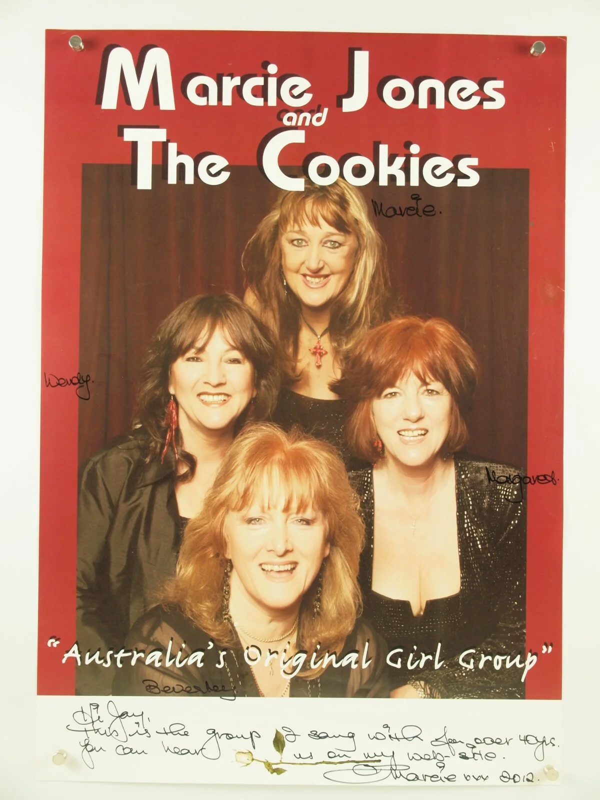 MARCIE JONES & THE COOKIES ~ lot 2 SIGNED posters 2012 ~ Australia's girl group, изображение 3