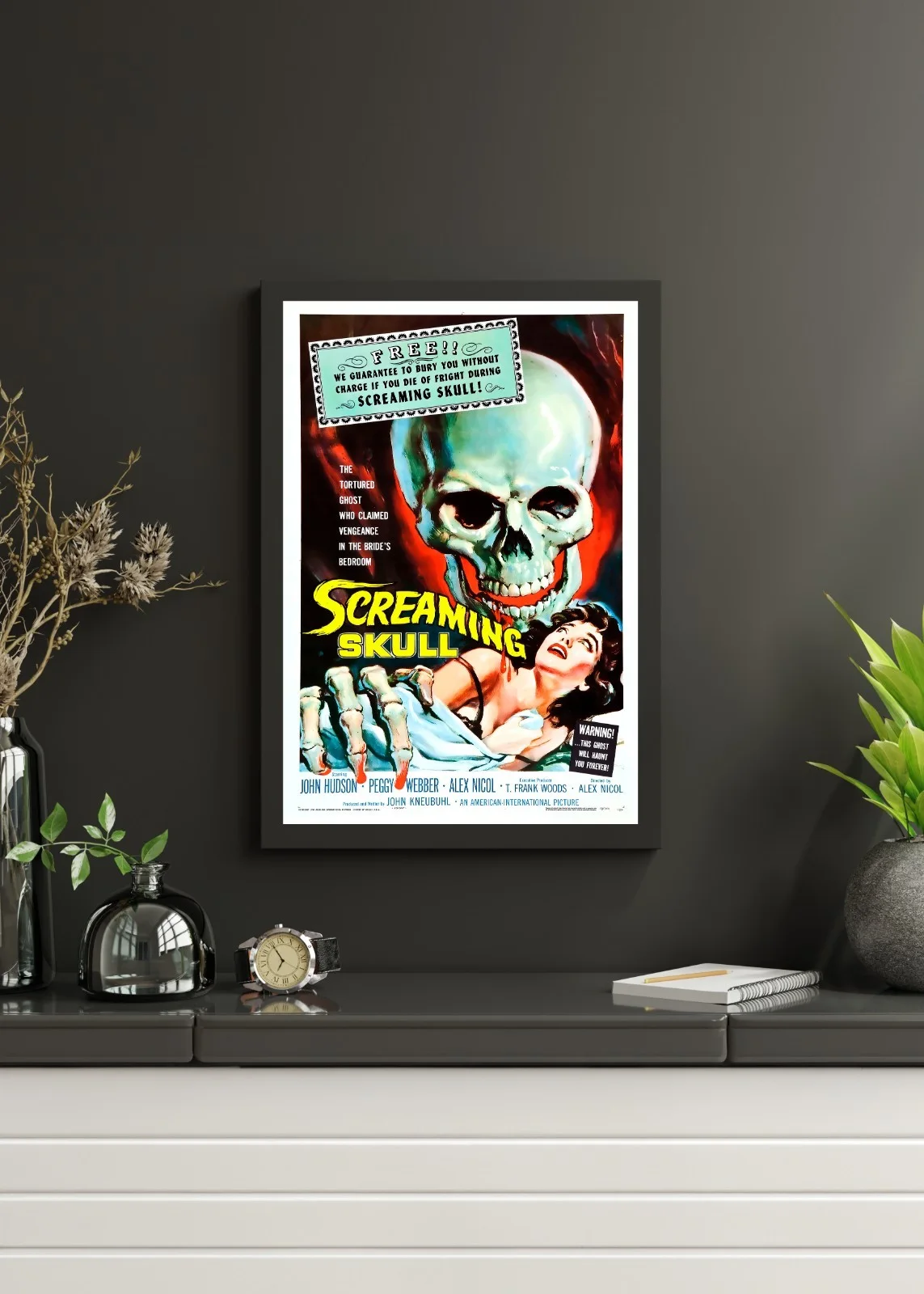 The Screaming Skull - 1958 B-movie Horror 27.2" x 41" US One Sheet Poster, image 3