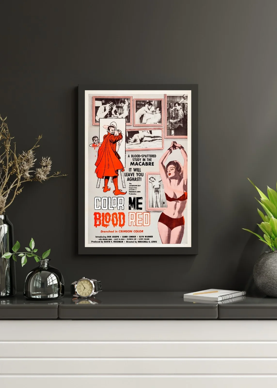 Color Me Blood Red - 1965 Horror / Splatter 27.2" x 41" US One Sheet Poster, изображение 3