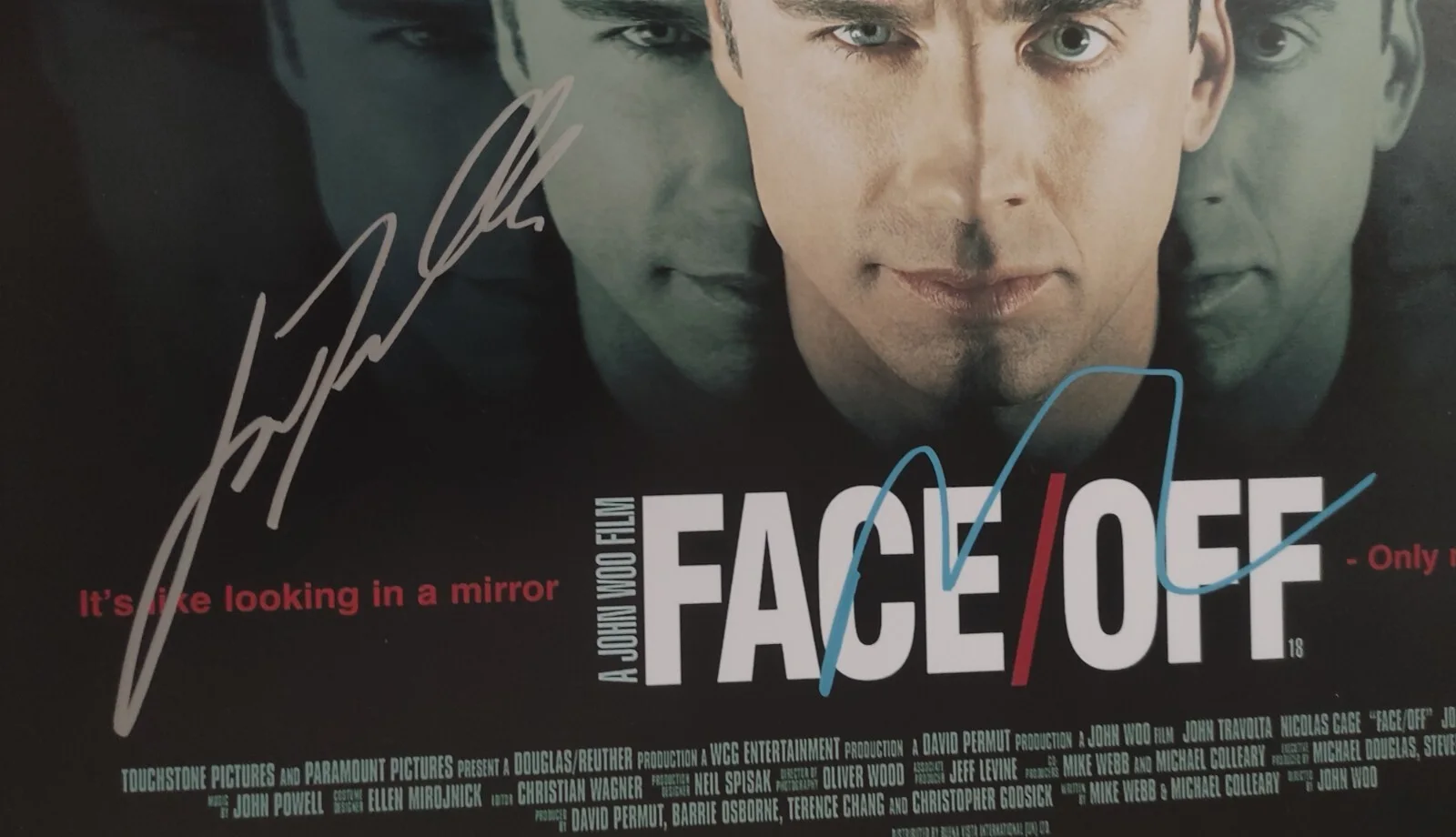 John Travolta, Nicolas Cage — Autograph John Travolta, Nicolas Cage Signed 8x12 Poster ( Face-Off ), image 2