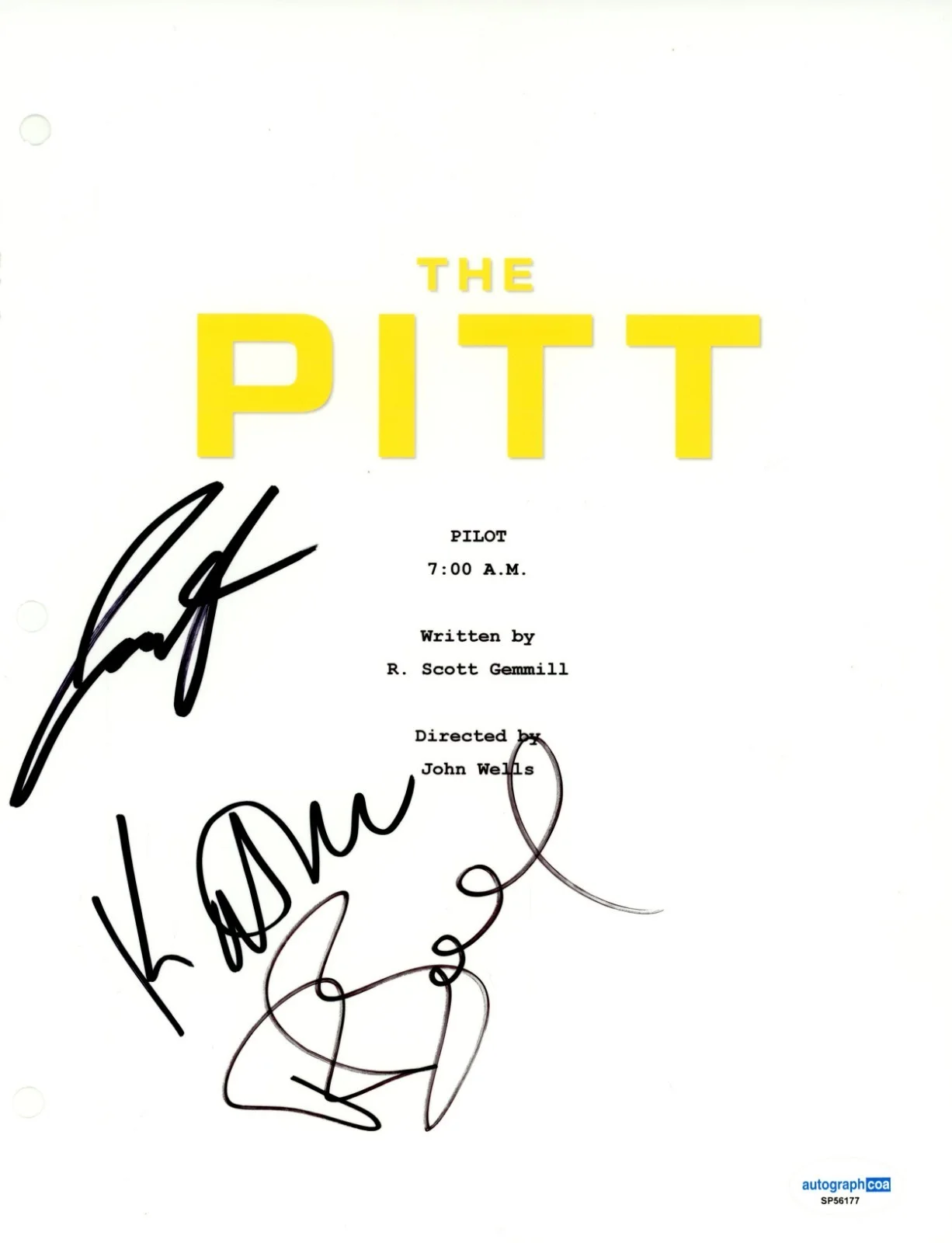 Fiona Dourif Katherine LaNasa Patrick Ball — THE PITT SIGNED PILOT SCRIPT BY X3 CAST Katherine LaNassa Patrick Ball ACOA COA, image 2