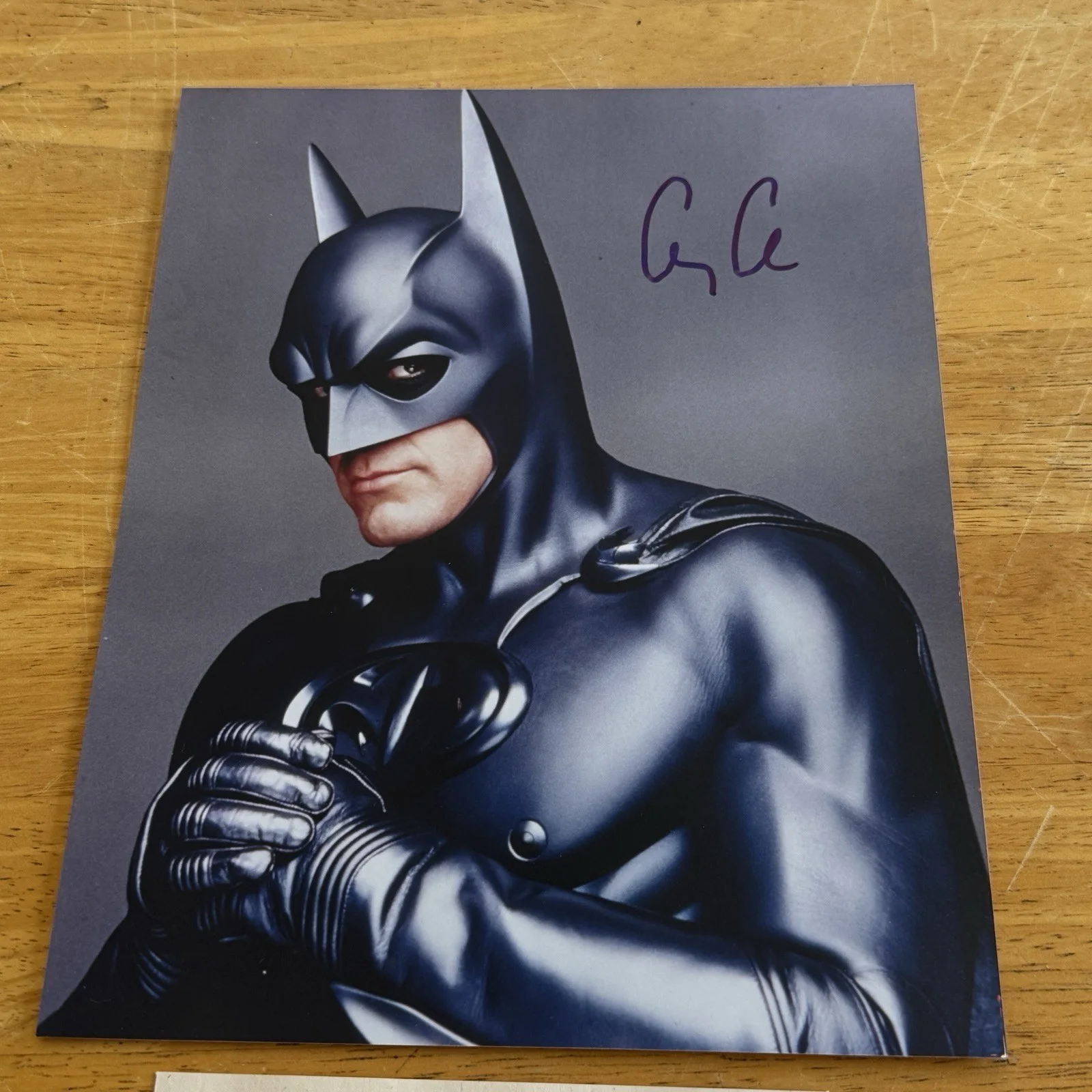 George Clooney — George Clooney As Batman Autographed Photo With COA 8x10 Original Signed, image 2