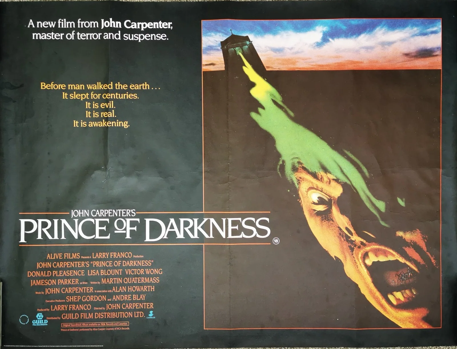 PRINCE OF DARKNESS 1988 John Carpenter * Donald Pleasence, Lisa Blount UK QUAD, изображение 2