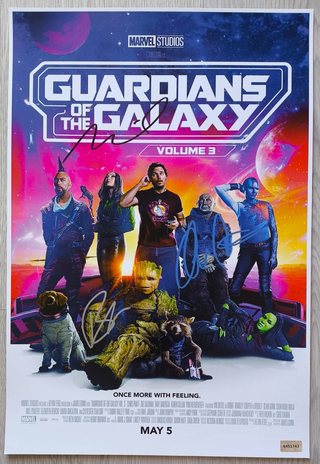 Chris Pratt, Vin Diesel, Bradley Cooper — Autograph Chris Pratt, Vin Diesel , Bradley Cooper Signed 11x17 Poster