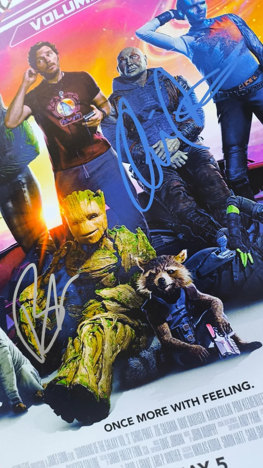 Chris Pratt, Vin Diesel, Bradley Cooper — Autograph Chris Pratt, Vin Diesel , Bradley Cooper Signed 11x17 Poster, изображение 3