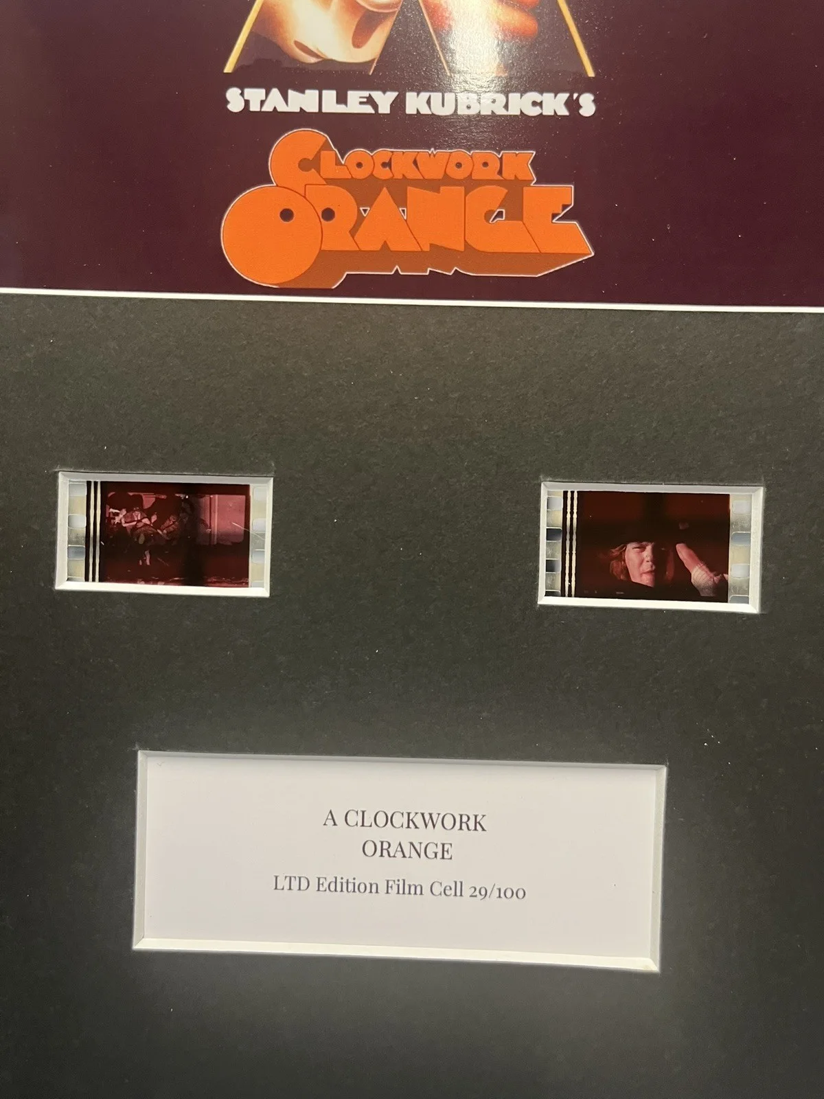 A CLOCKWORK ORANGE. 35mm Film Cell MOUNTED DISPLAY, image 2