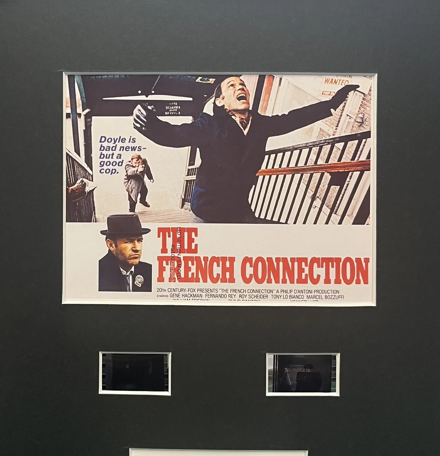 The French Connection. Gene Hackman35mm Film Cell MOUNTED Display, image 2
