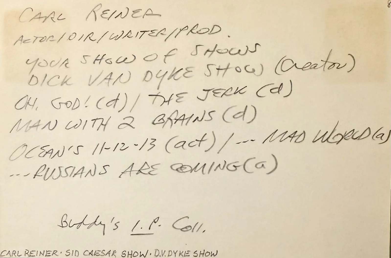 Carl Reiner — CARL REINER Signed Autographed 4x6 INDEX CARD Dead Men Don't Wear Plaid Oh, God!, изображение 2