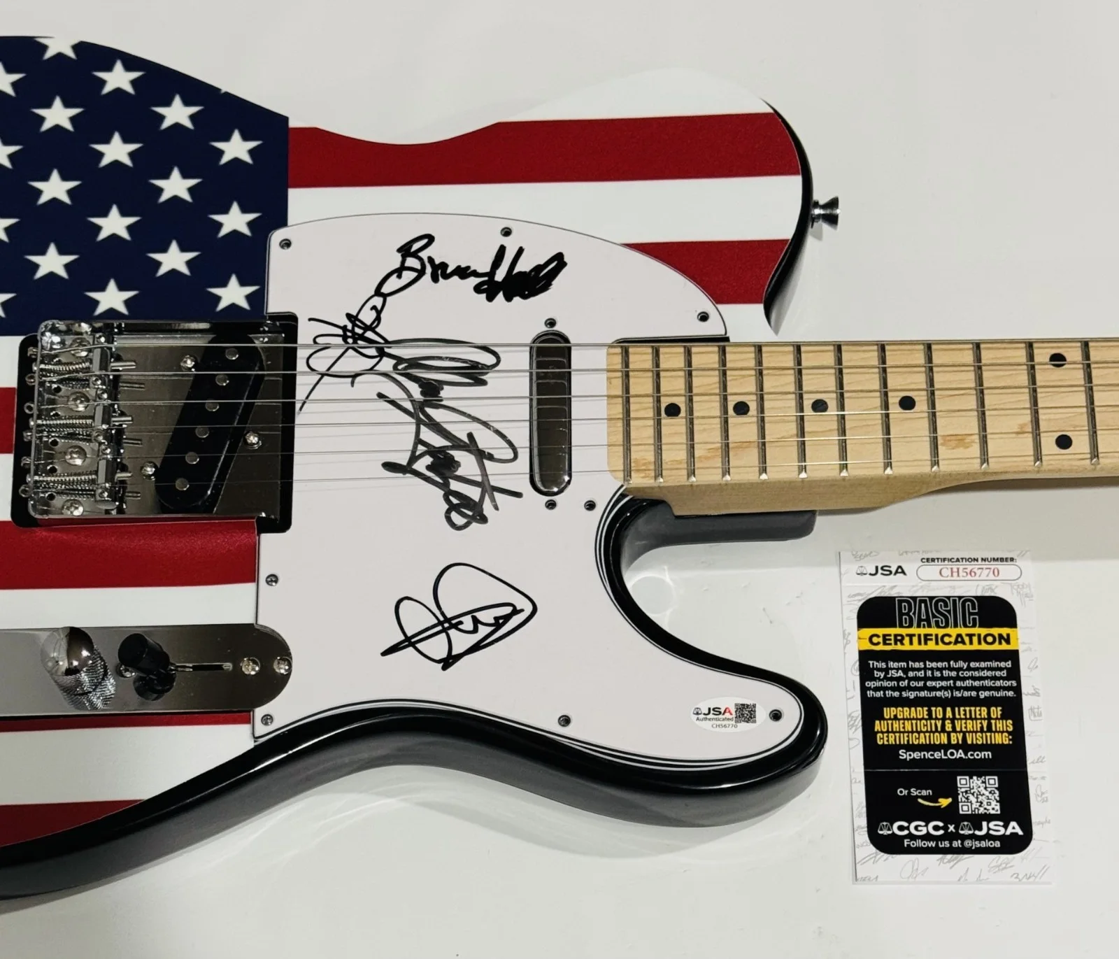 REO SPEEDWAGON SIGNED USA GUITAR KEVIN CRONIN DOUGHTY HALL GRATZER RARE JSA COA, изображение 2