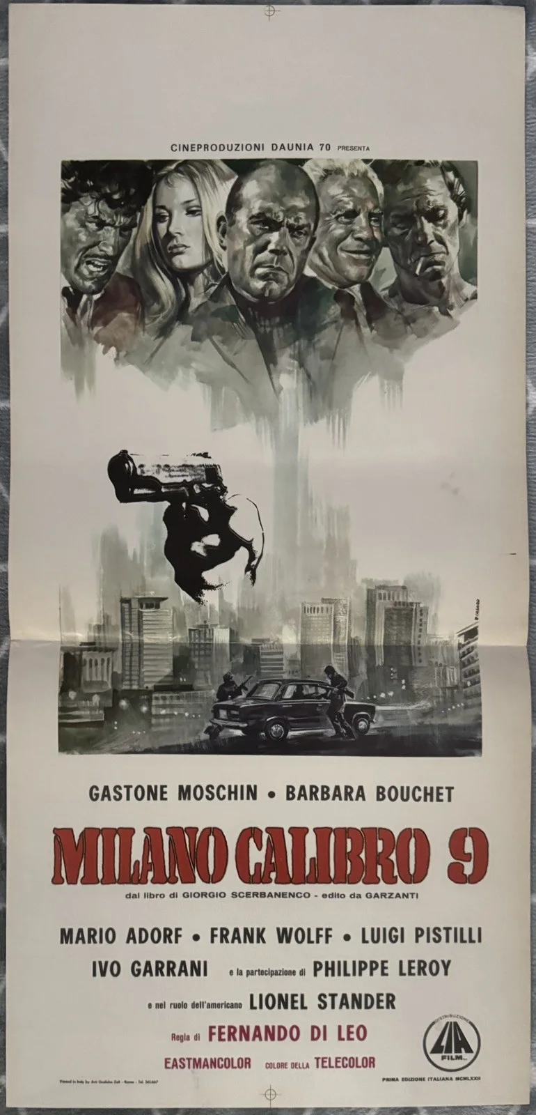 MILANO CALIBRO 9 ORIGINAL 1972 ITALIAN LOCANDINA POSTER, изображение 2