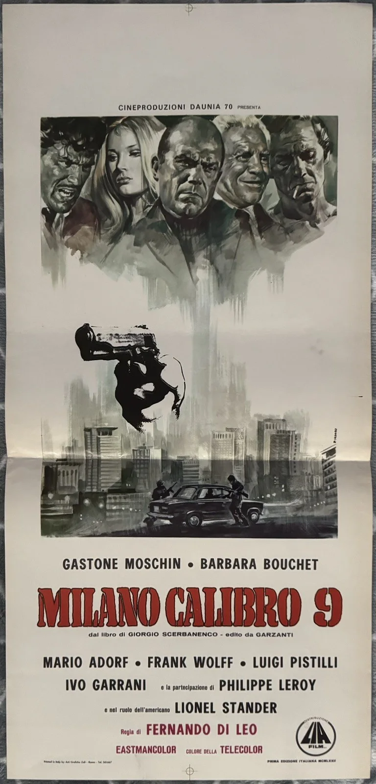 MILANO CALIBRO 9 ORIGINAL 1972 ITALIAN LOCANDINA POSTER, изображение 4