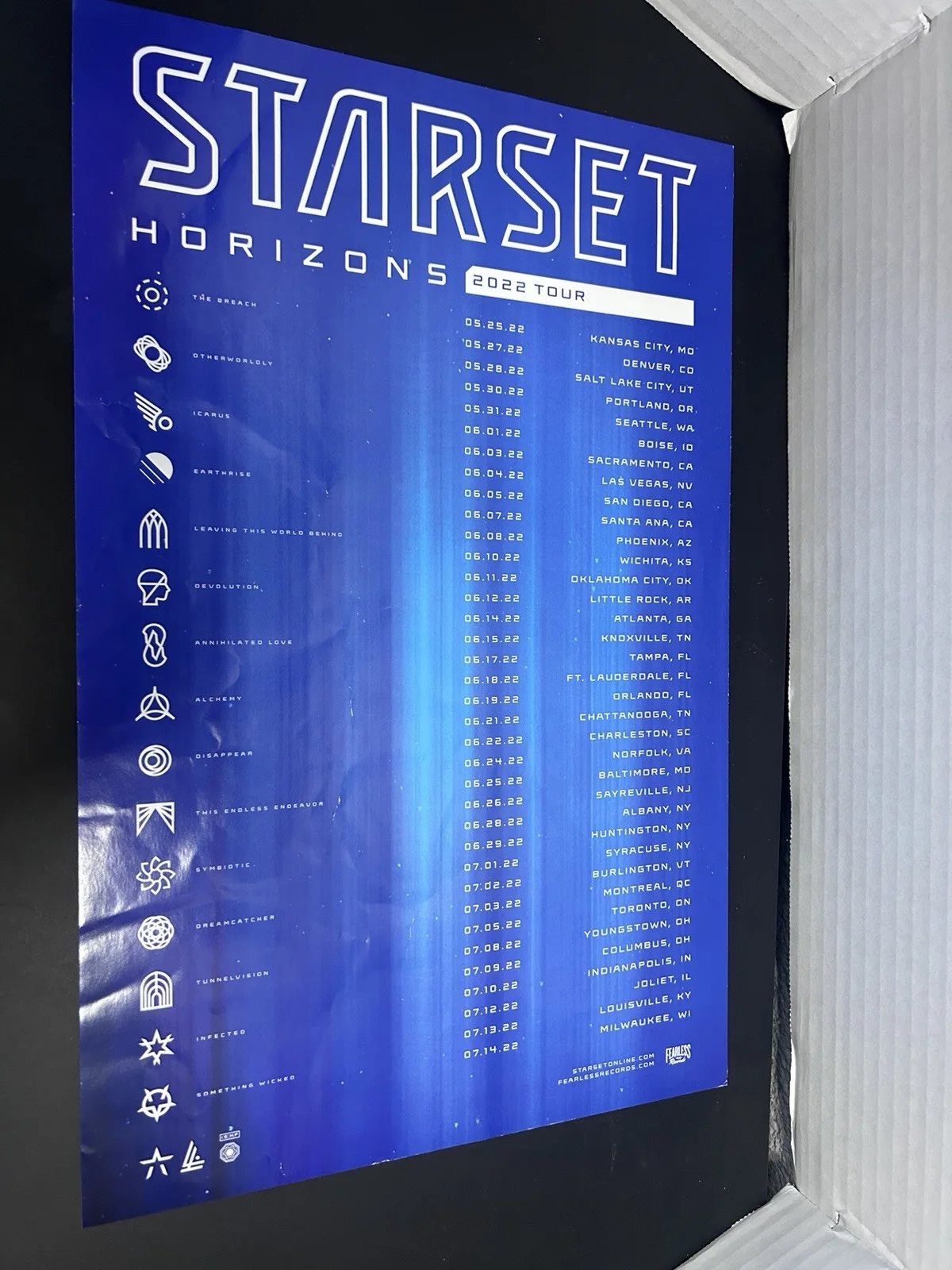 STARSET HORIZONS 2022 Tour Signed Poster 18x24 in Autograph, изображение 4