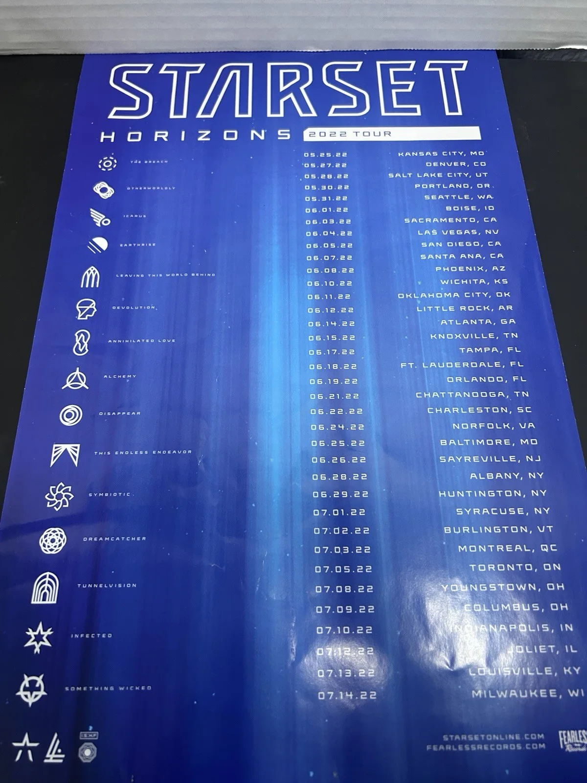 STARSET HORIZONS 2022 Tour Signed Poster 18x24 in Autograph, изображение 5
