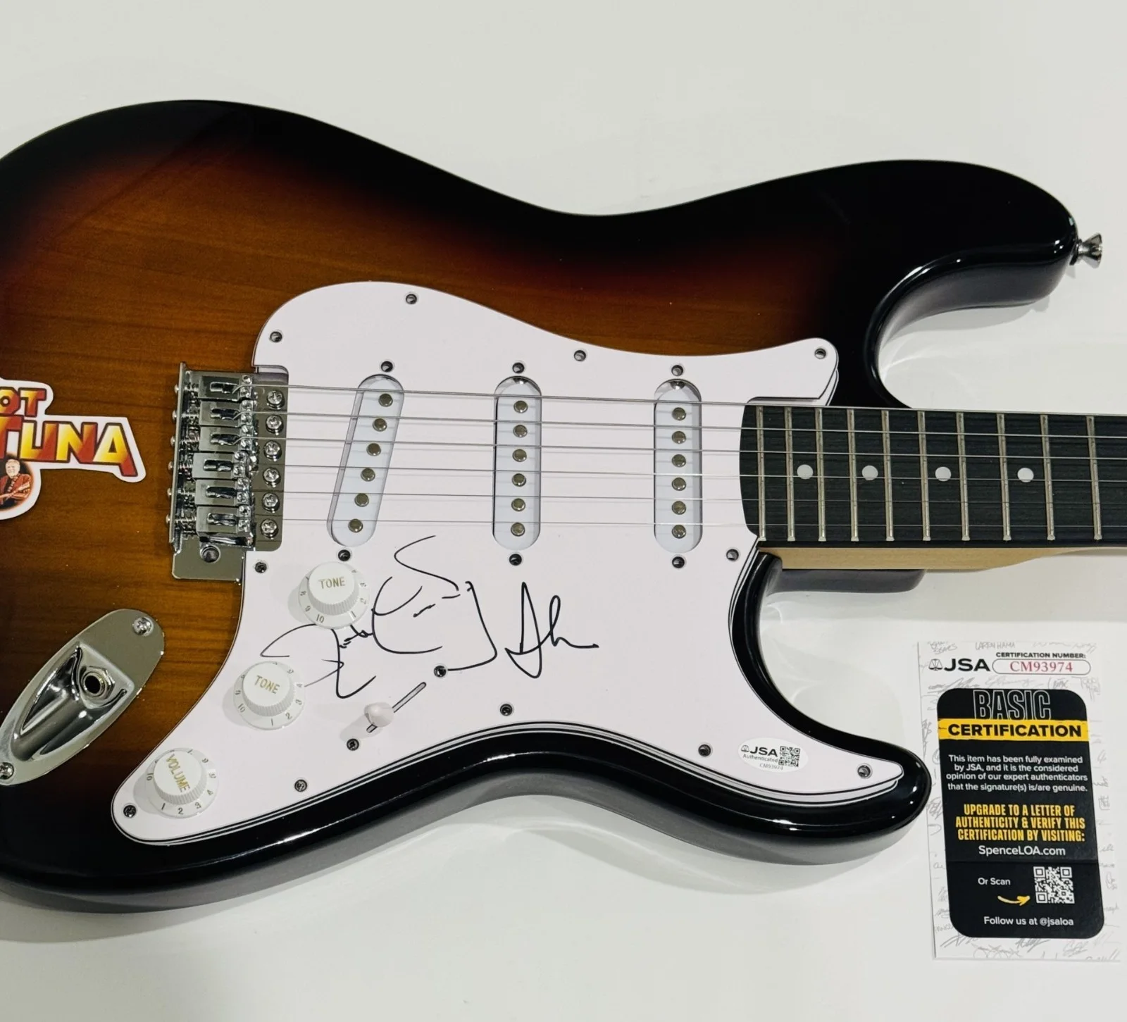 HOT TUNA SIGNED SUNBURST ELECTRIC GUITAR JACK CASADY JORMA KAUKONEN JSA COA, image 2