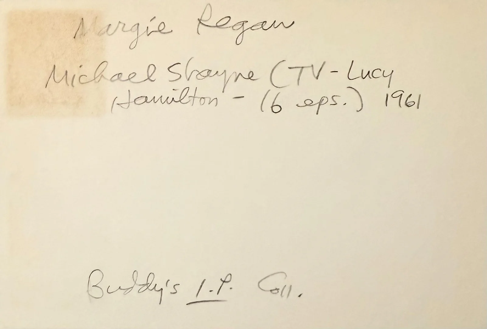 Margie Regan — MARGIE REGAN Signed Autographed 4"x 6" INDEX CARD 87 Precinct SEA HUNT, image 2
