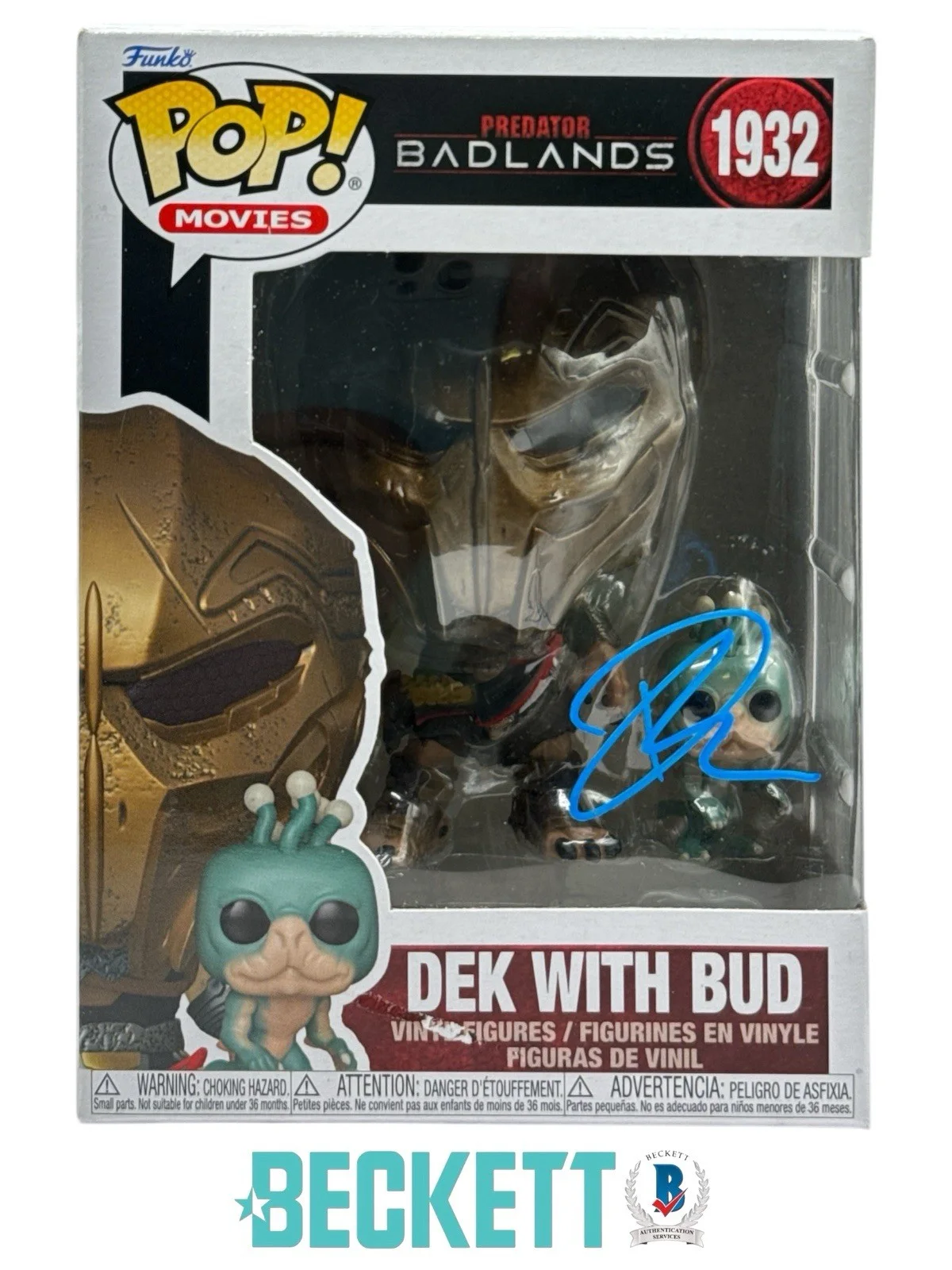 Dimitrius Schuster-Koloamatangi — Dimitrius Koloamatangi Signed Predator Badlands Dek with Bud Funko Pop Beckett