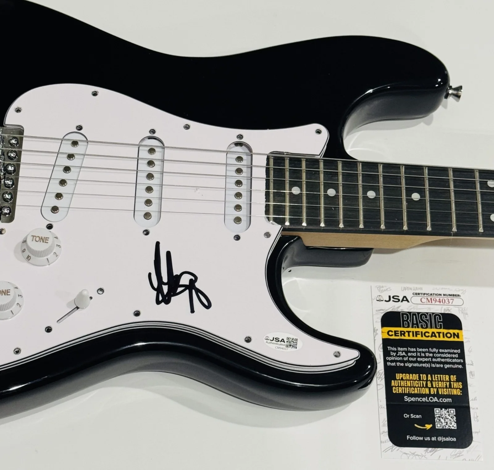 LIGHTS VALERIE POXLEITNER SIGNED SUNBURST ELECTRIC GUITAR JSA COA, image 2