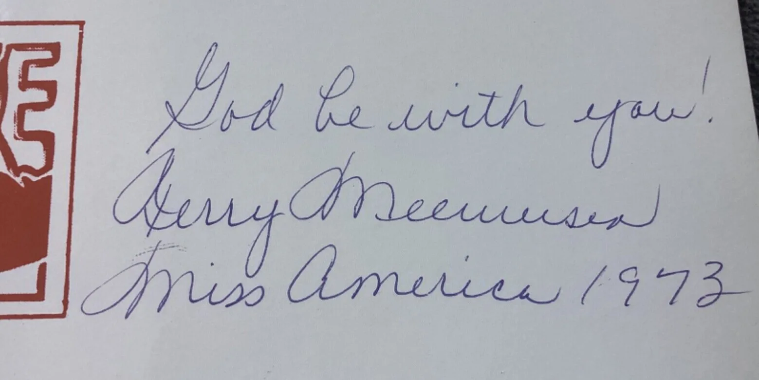 Terry Meeuwsen — 1973 Miss America TERRY MEEUWSEN Personally Autographed Signed Card FreeShip, изображение 2
