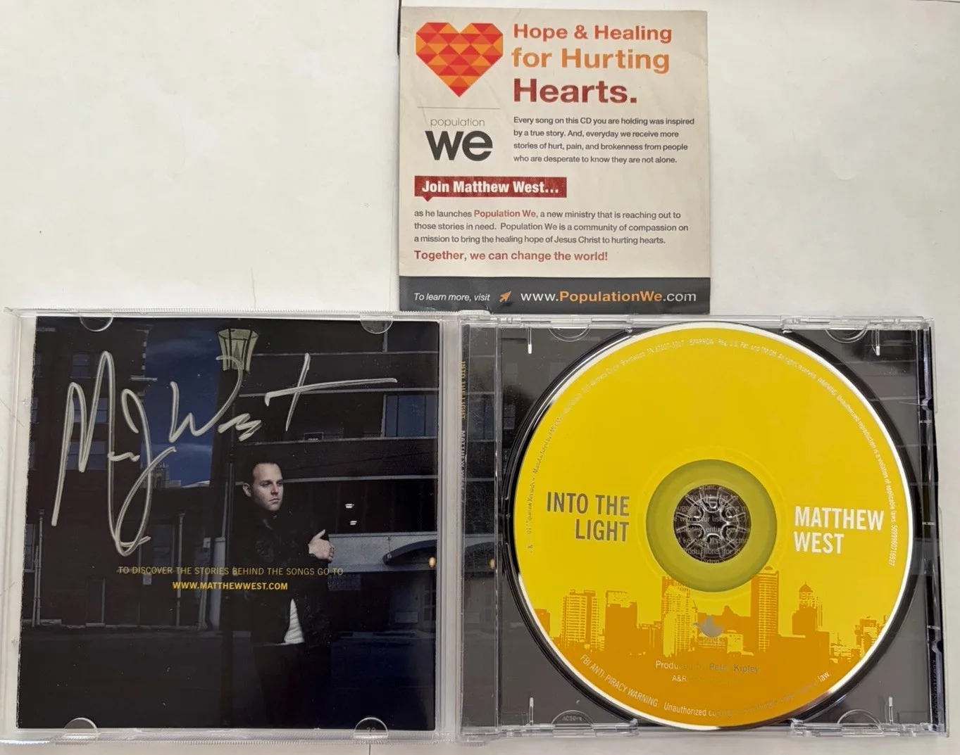 Matthew West Into The Light 2010 CD Signed Autographed Sparrow Records Very Good, image 4