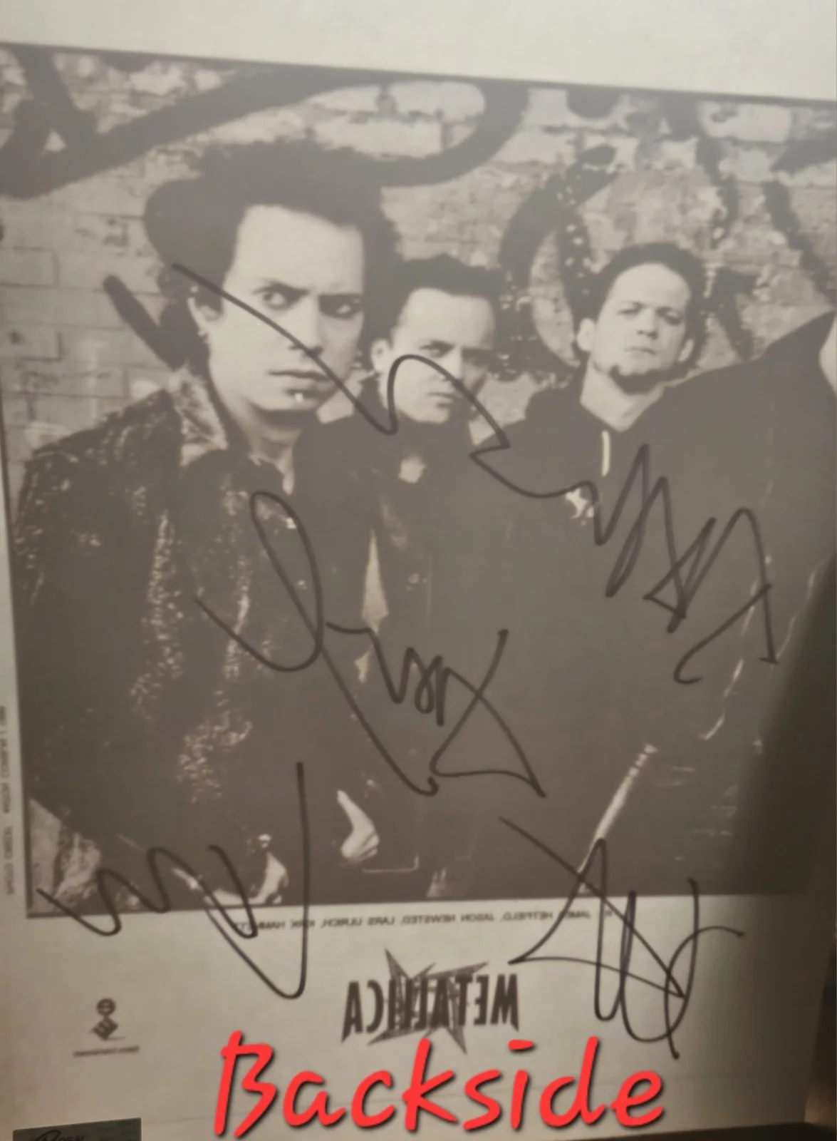 W/COA- METALLICA ORIGINAL FULL-BAND AUTOGRAPHS ON 8X12" 1996 PHOTO PROMO 🎸 🤘, изображение 4