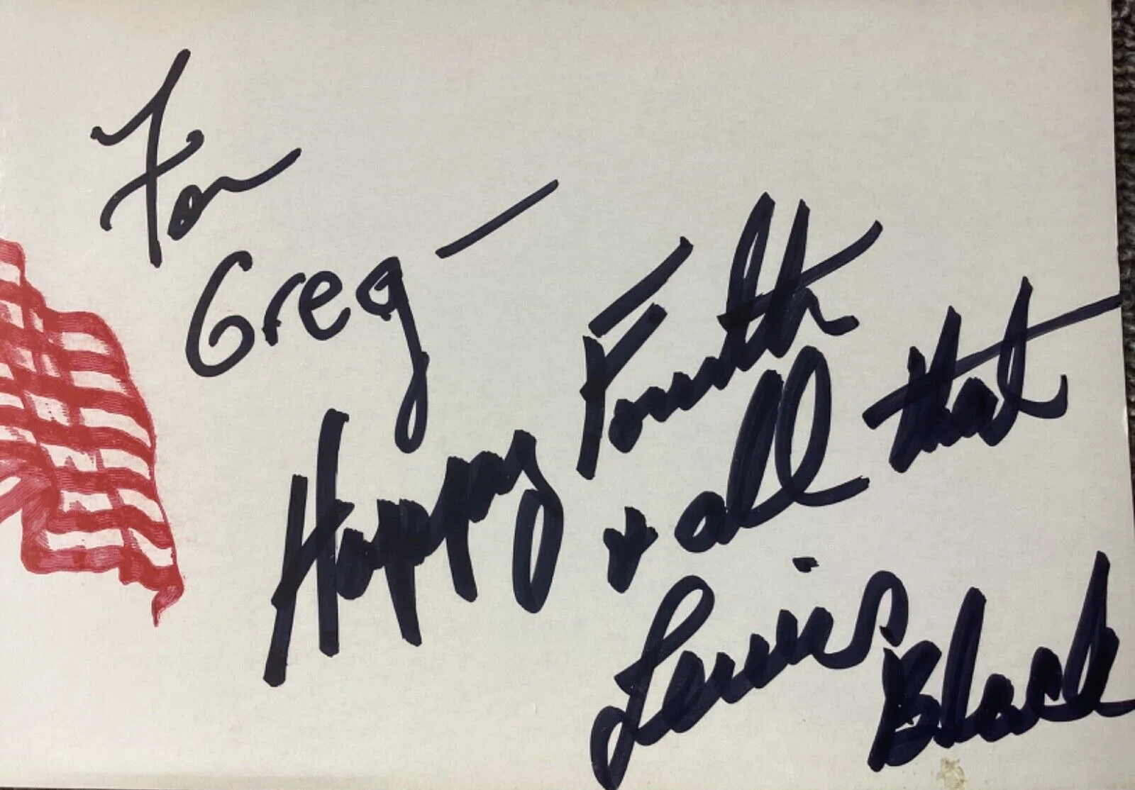 Lewis Black — Comedian LEWIS BLACK Personally Autographed Signed INDEX Card FreeShip, image 2