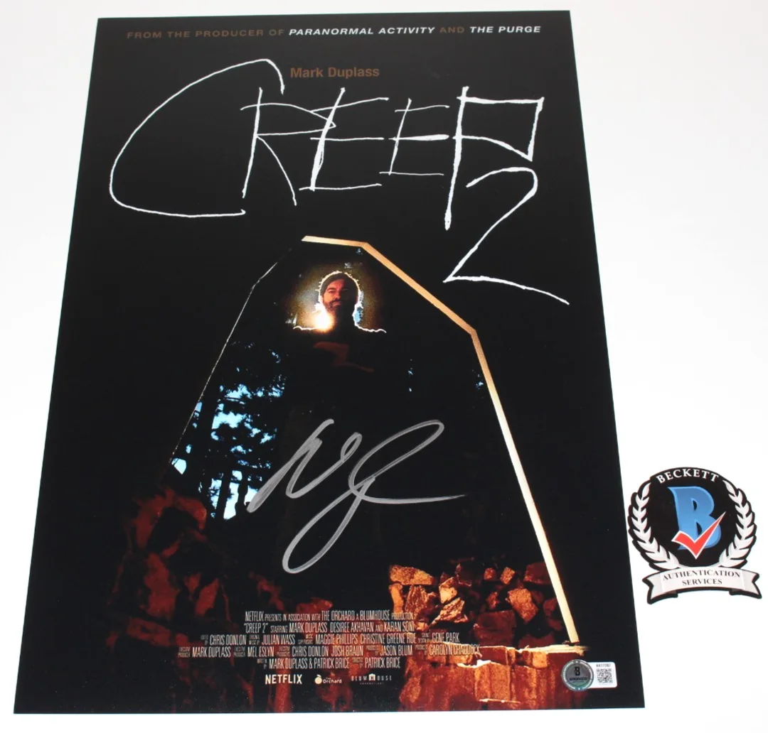 MARK DUPLASS SIGNED 'CREEP 2' 12x18 MOVIE POSTER HORROR ACTOR BECKETT BAS COA, image 2