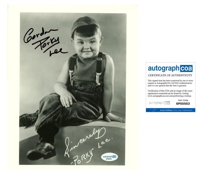 Gordon Lee — Gordon 'Porky' Lee "The Little Rascals" AUTOGRAPH Signed 'Our Gang' 8x10 Photo B