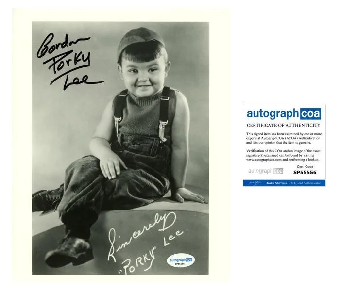 Gordon Lee — Gordon 'Porky' Lee "The Little Rascals" AUTOGRAPH Signed 'Our Gang' 8x10 Photo D