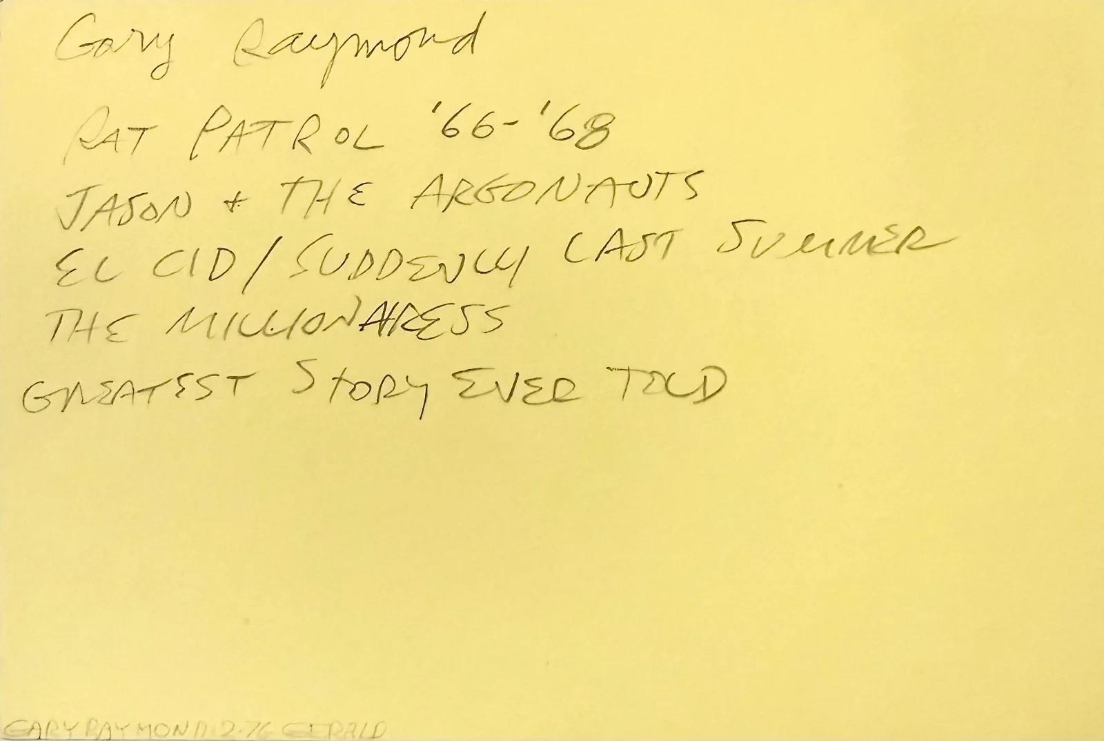 Gene Raymond — GENE RAYMOND Signed Autographed 4x6 INDEX CARD Two Faces of Evil The Rat Patrol, изображение 4