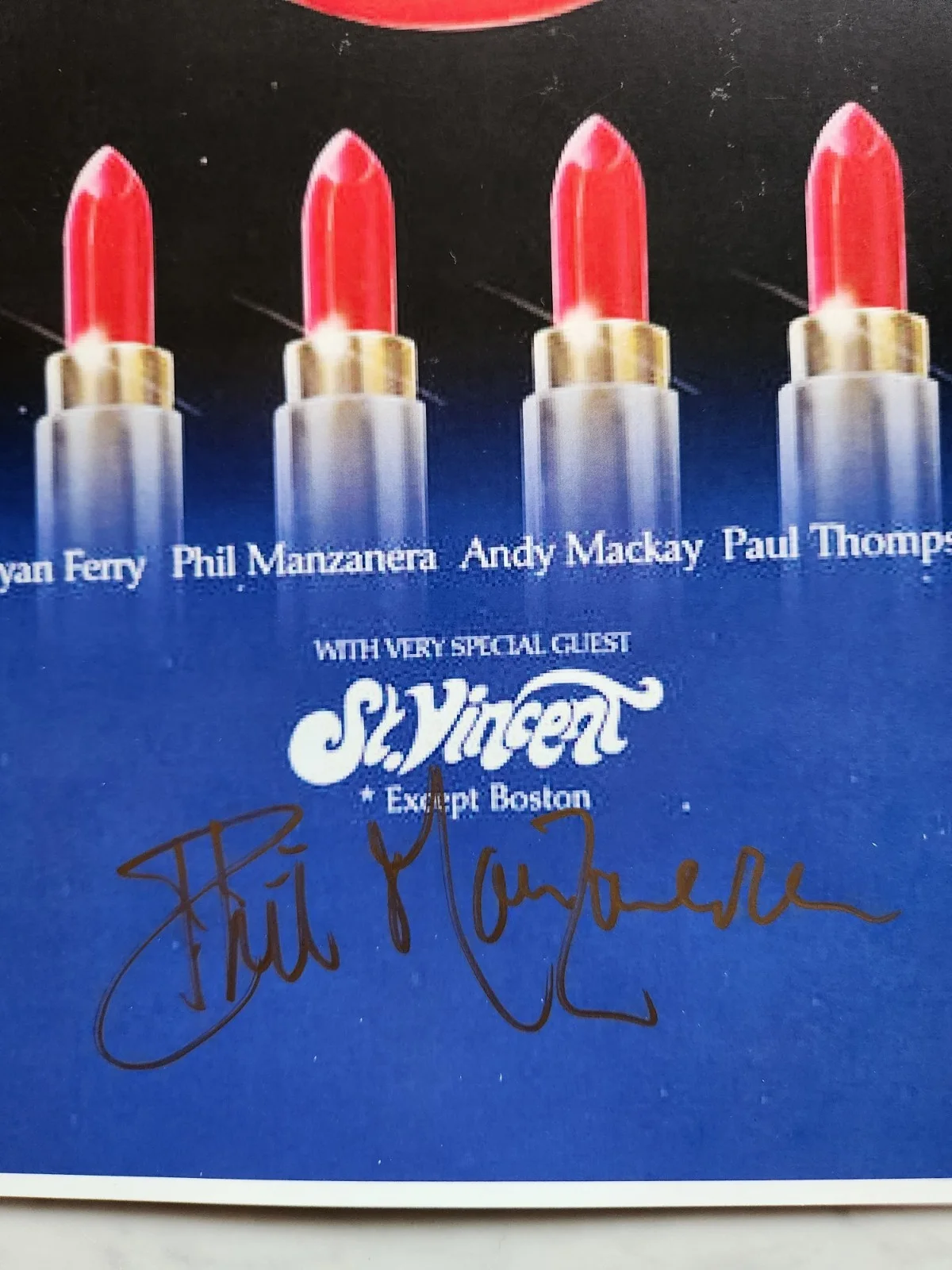 Roxy Music Poster Autographed 50th Anniversay Tour 2022 Phil Manzanera, изображение 2