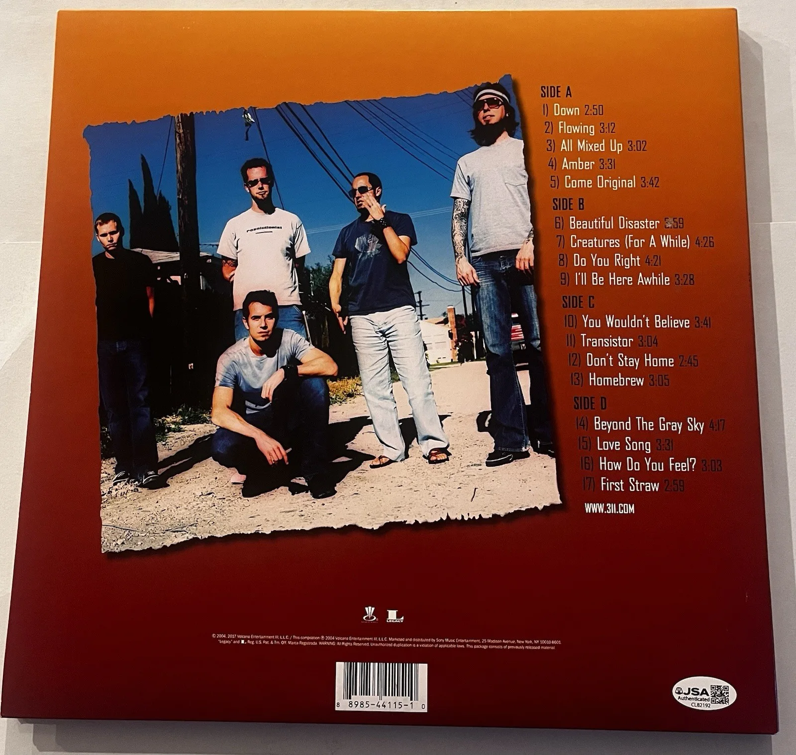 311 BAND SIGNED GREATEST HITS LP VINYL RECORD ALBUM NICK HEXUM CHAD SEXTON JSA, изображение 4