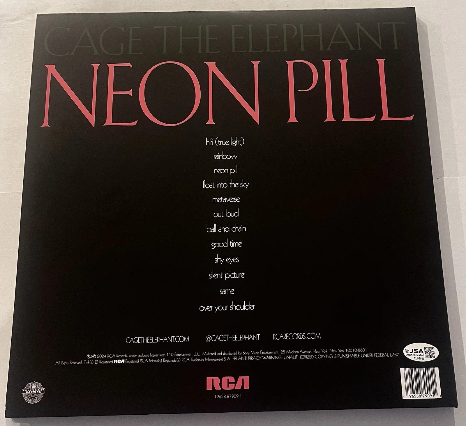 CAGE THE ELEPHANT BAND SIGNED NEON PILL LP VINYL RECORD ALBUM MATT +5 JSA COA, изображение 4