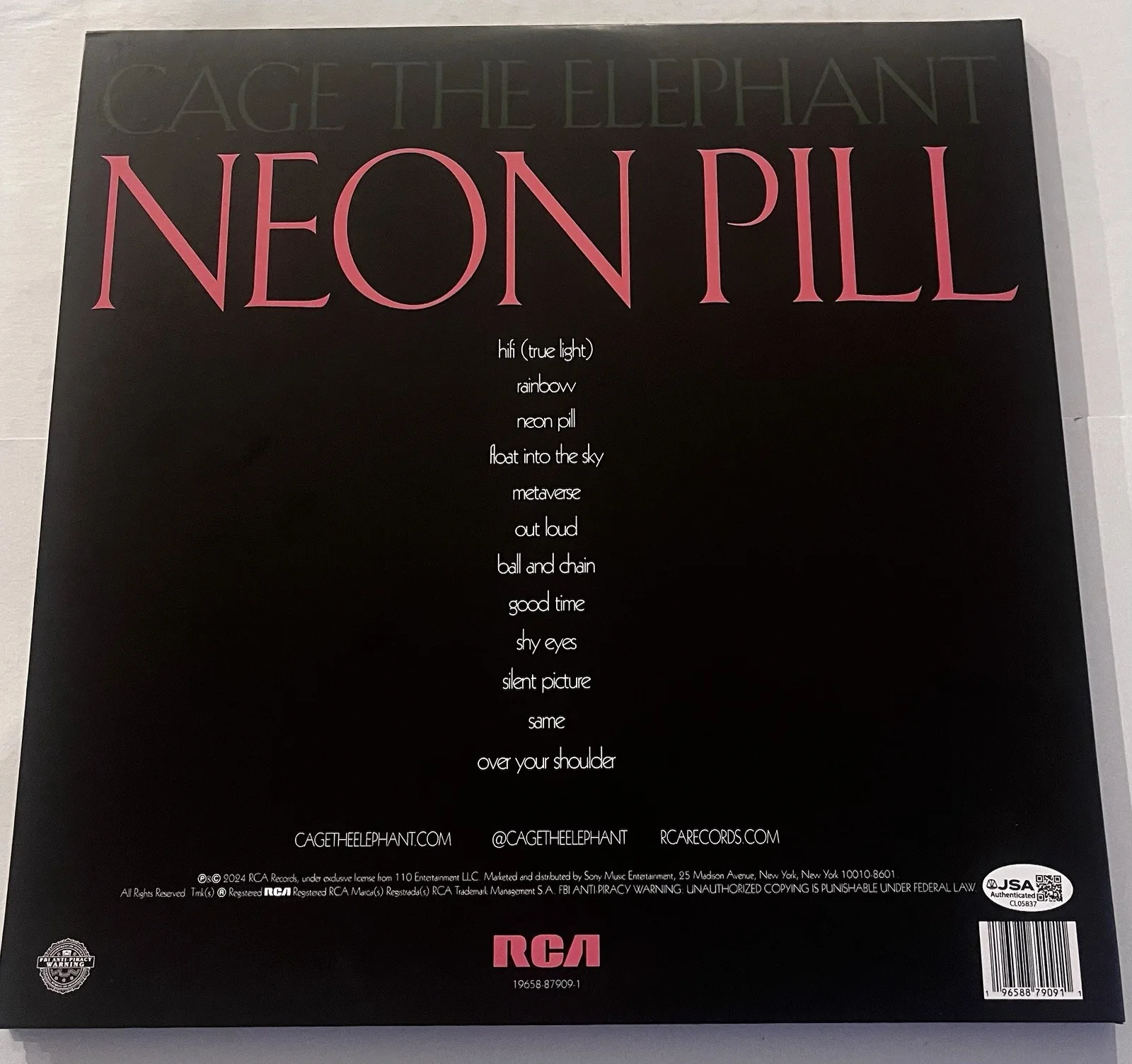 CAGE THE ELEPHANT BAND SIGNED NEON PILL LP VINYL RECORD ALBUM MATT +5 JSA COA, image 4