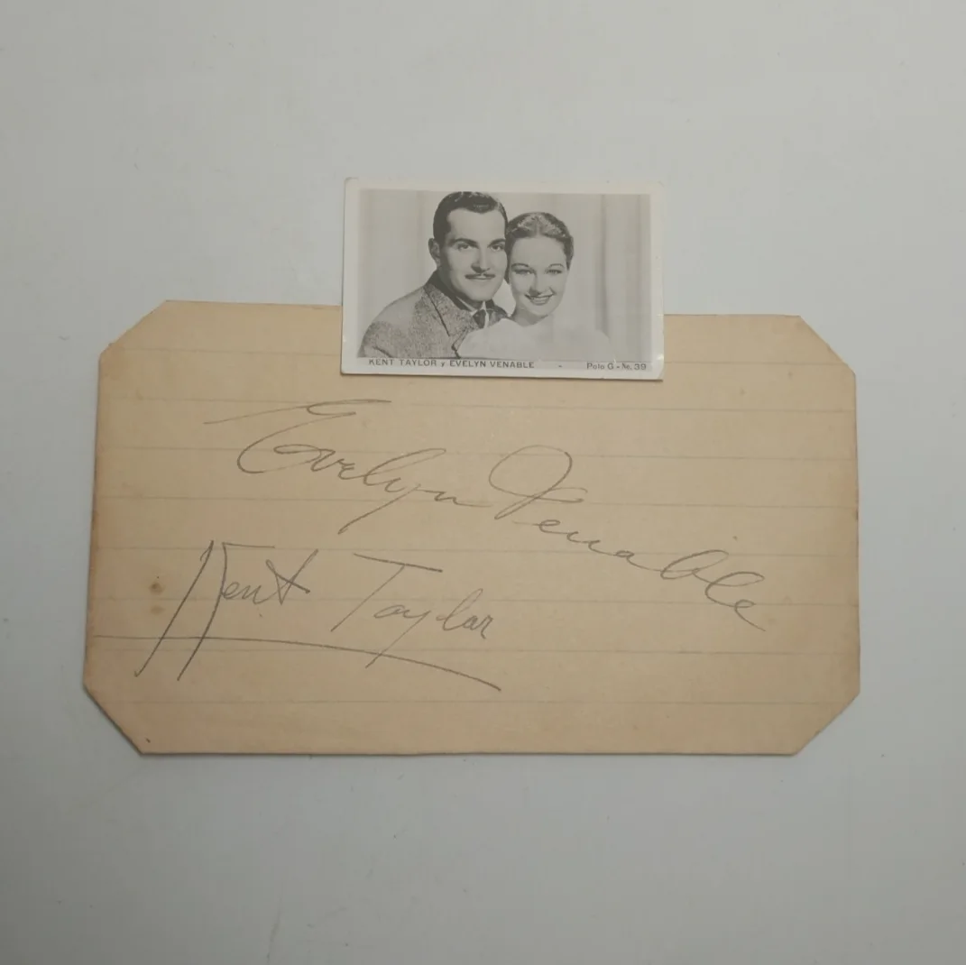 1934 Evelyn Venabl Kent Taylor Autograph w/ Provenance Signed & Real Photo Card, изображение 2
