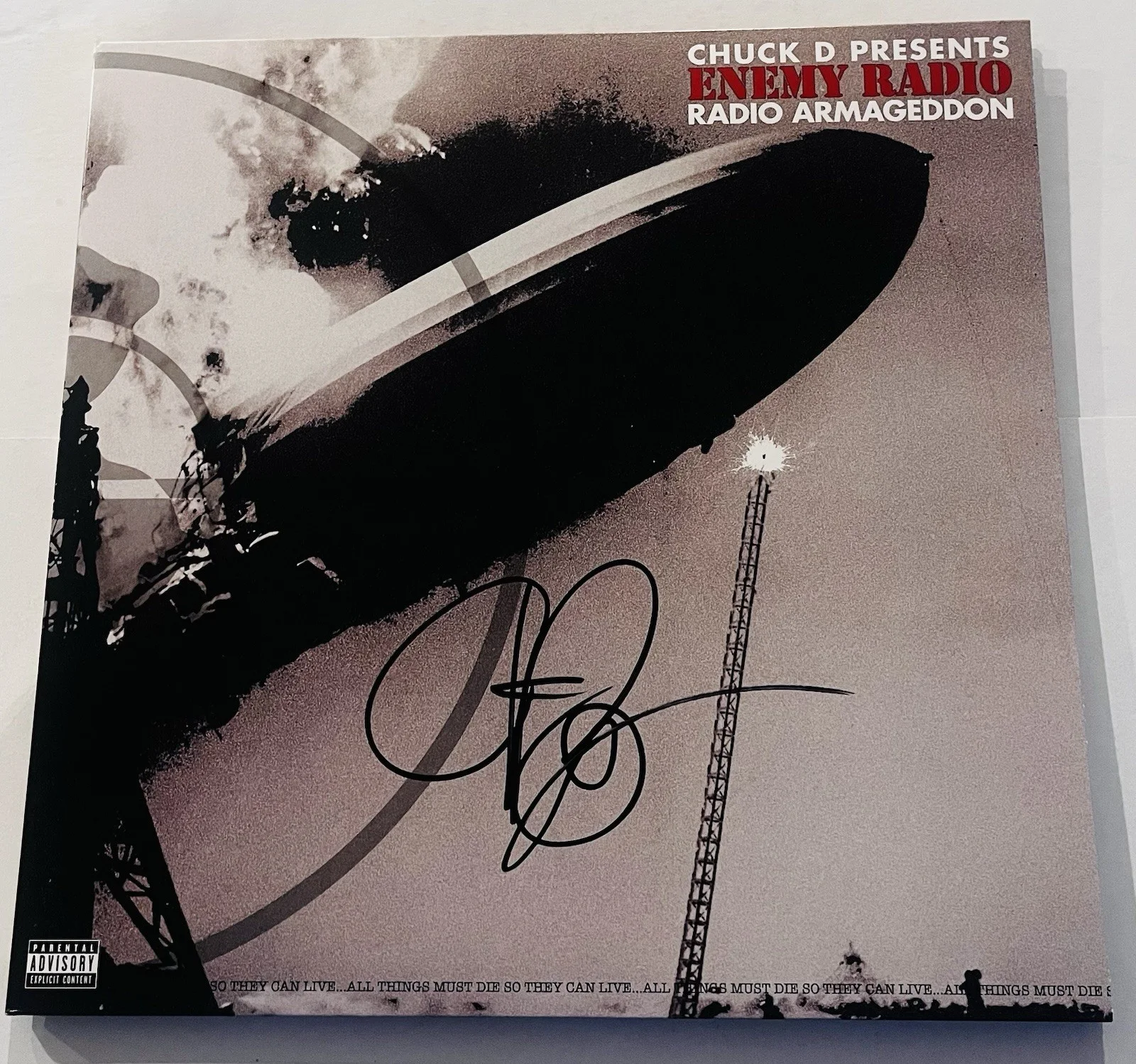 CHUCK D SIGNED ENEMY RADIO ARMAGEDDON LP VINYL RECORD ALBUM PUBLIC ENEMY JSA COA, изображение 3