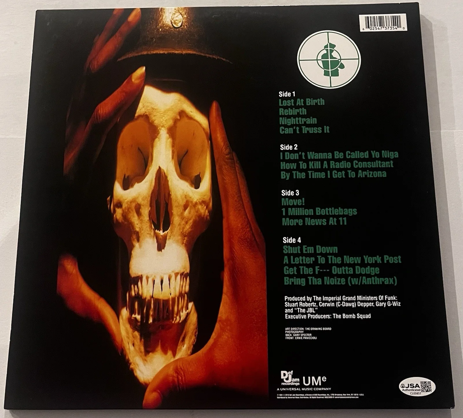 CHUCK D PUBLIC ENEMY SIGNED APOCALYPSE 91 LP VINYL RECORD ALBUM JSA COA, изображение 4