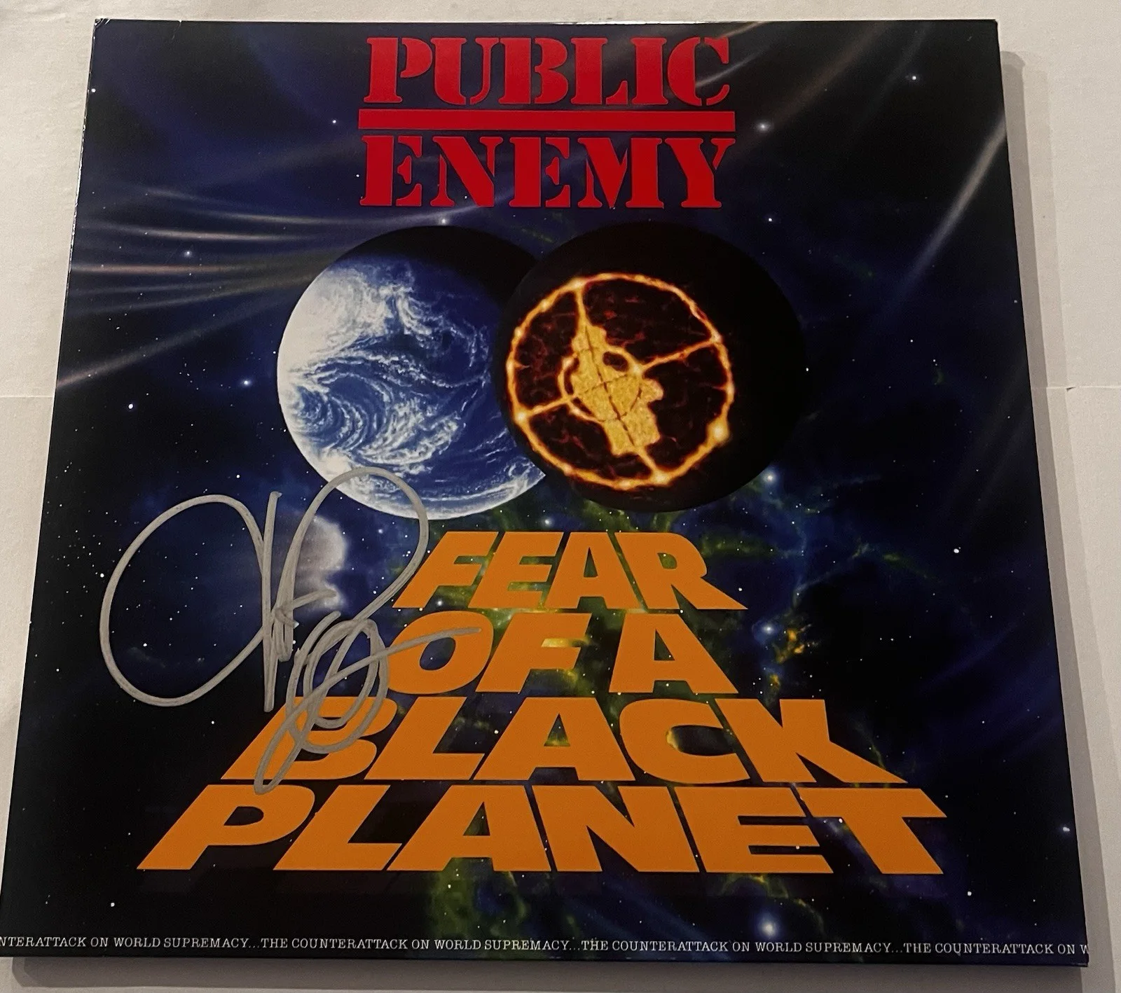 CHUCK D PUBLIC ENEMY SIGNED FEAR OF A BLACK PLANET LP VINYL RECORD ALBUM JSA COA, изображение 3