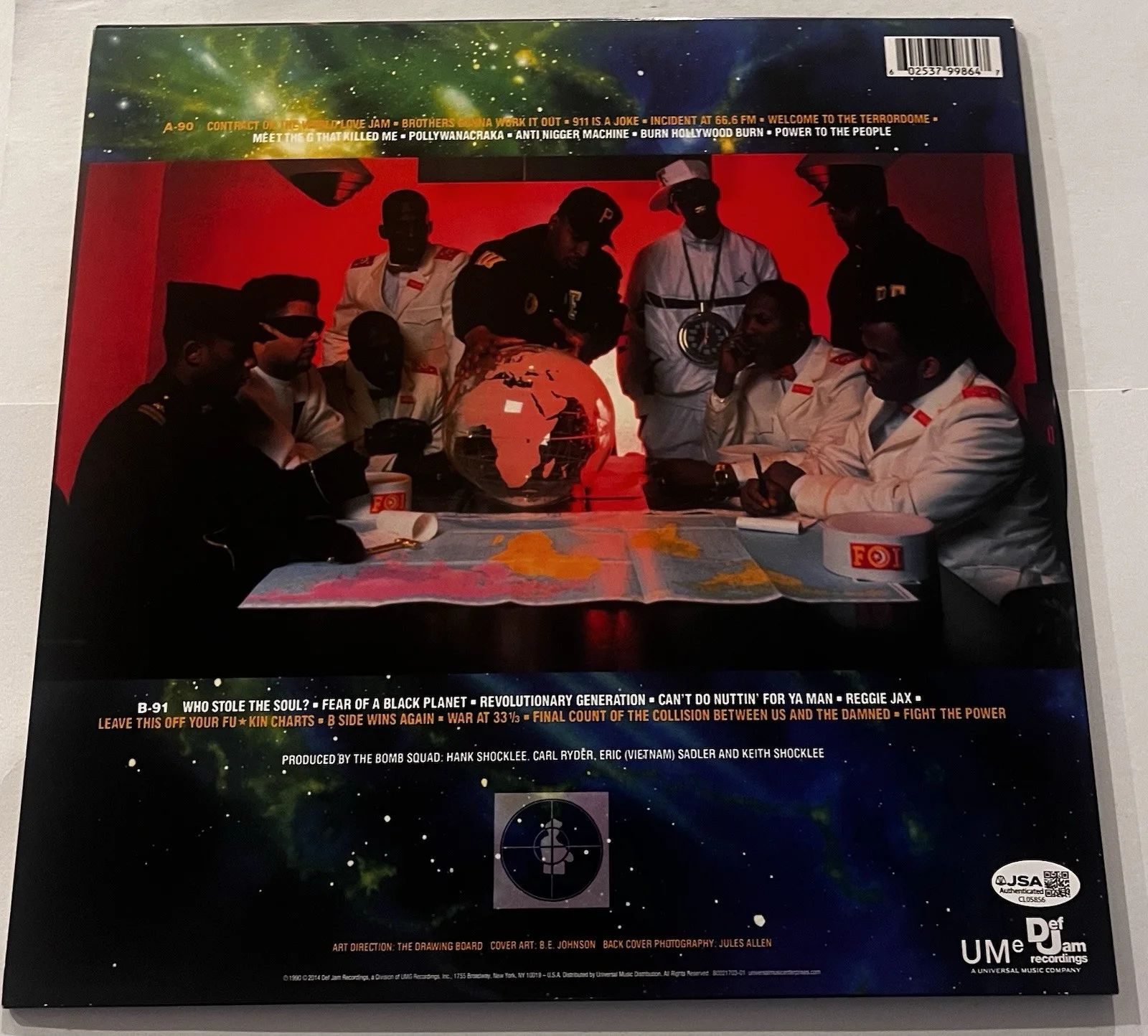 CHUCK D PUBLIC ENEMY SIGNED FEAR OF A BLACK PLANET LP VINYL RECORD ALBUM JSA COA, изображение 4