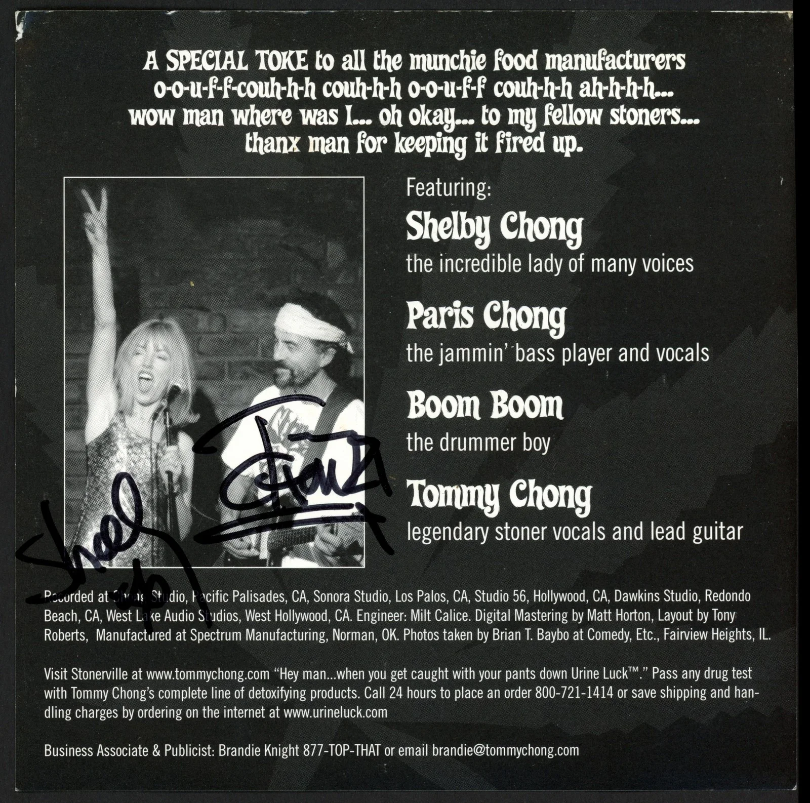 Tommy Chong — Tommy Chong Signed CD Booklet Chong Etc., image 2