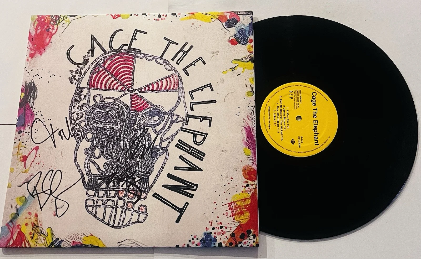 CAGE THE ELEPHANT BAND SIGNED LP VINYL RECORD ALBUM MATT SHULTZ +3 JSA COA, изображение 2