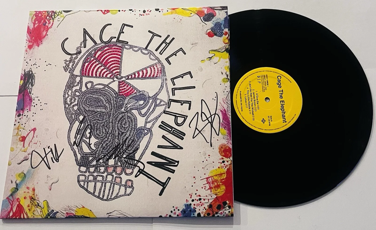 CAGE THE ELEPHANT BAND SIGNED LP VINYL RECORD ALBUM MATT SHULTZ +3 JSA COA, изображение 2