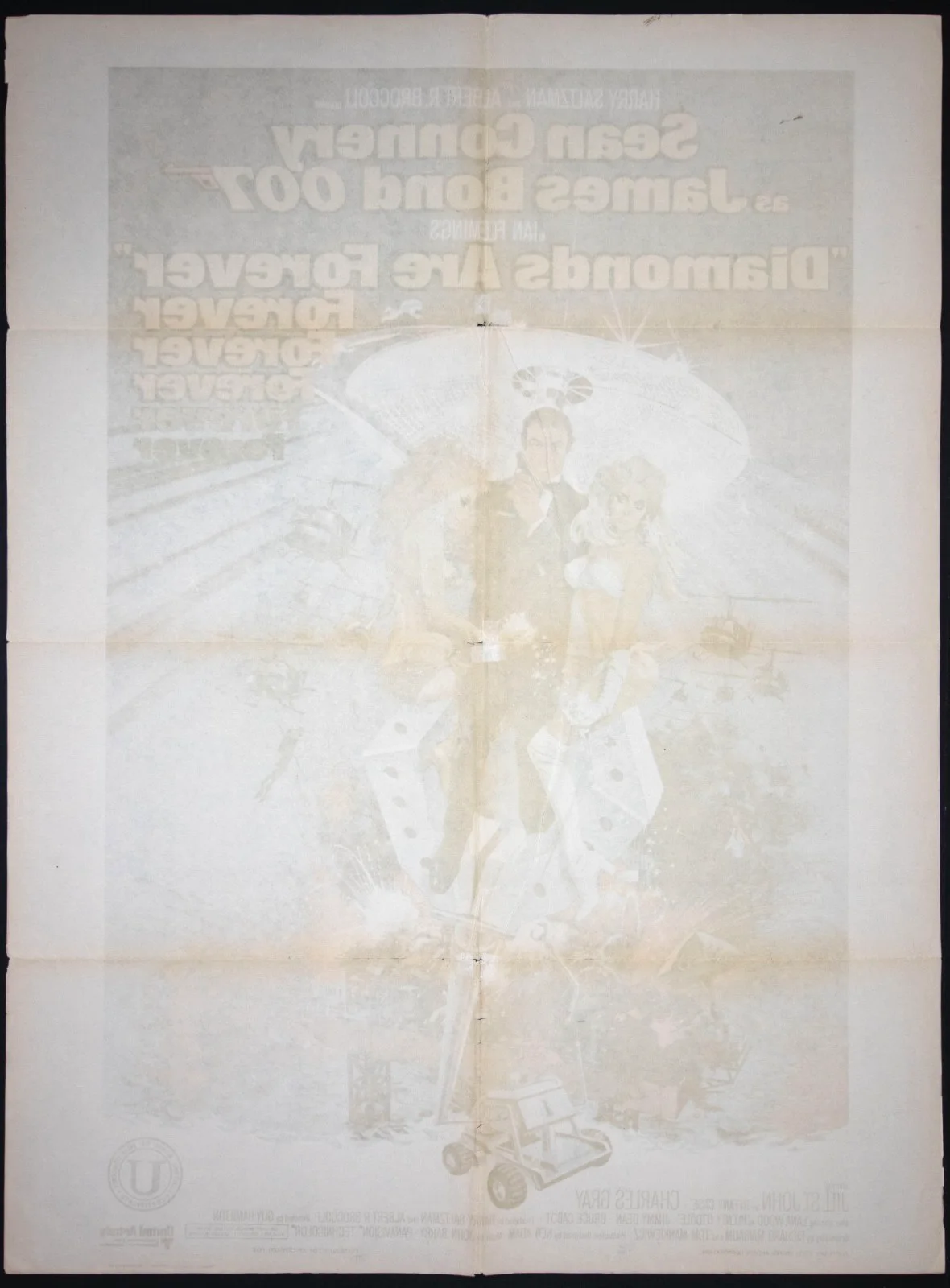 Diamonds are Forever ORIGINAL Film Cinema Poster Sean Connery James Bond 1971, изображение 2