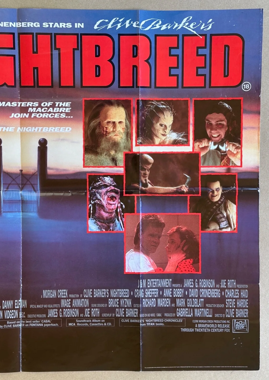 Clive Barker — NIGHTBREED David Cronenberg CLIVE BARKER Signed AUTOGRAPHED 30x40 QUAD POSTER, image 4