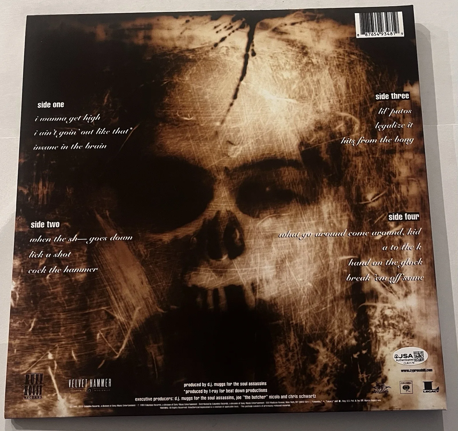 CYPRESS HILL SIGNED BLACK SUNDAY LP VINYL RECORD ALBUM B-REAL SEN DOG JSA COA, изображение 4