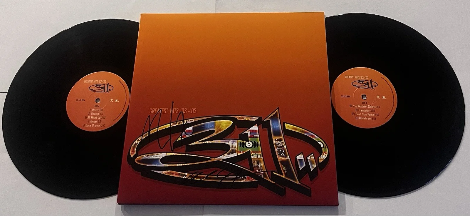311 BAND SIGNED GREATEST HITS LP VINYL RECORD ALBUM NICK HEXUM CHAD SEXTON JSA, изображение 2