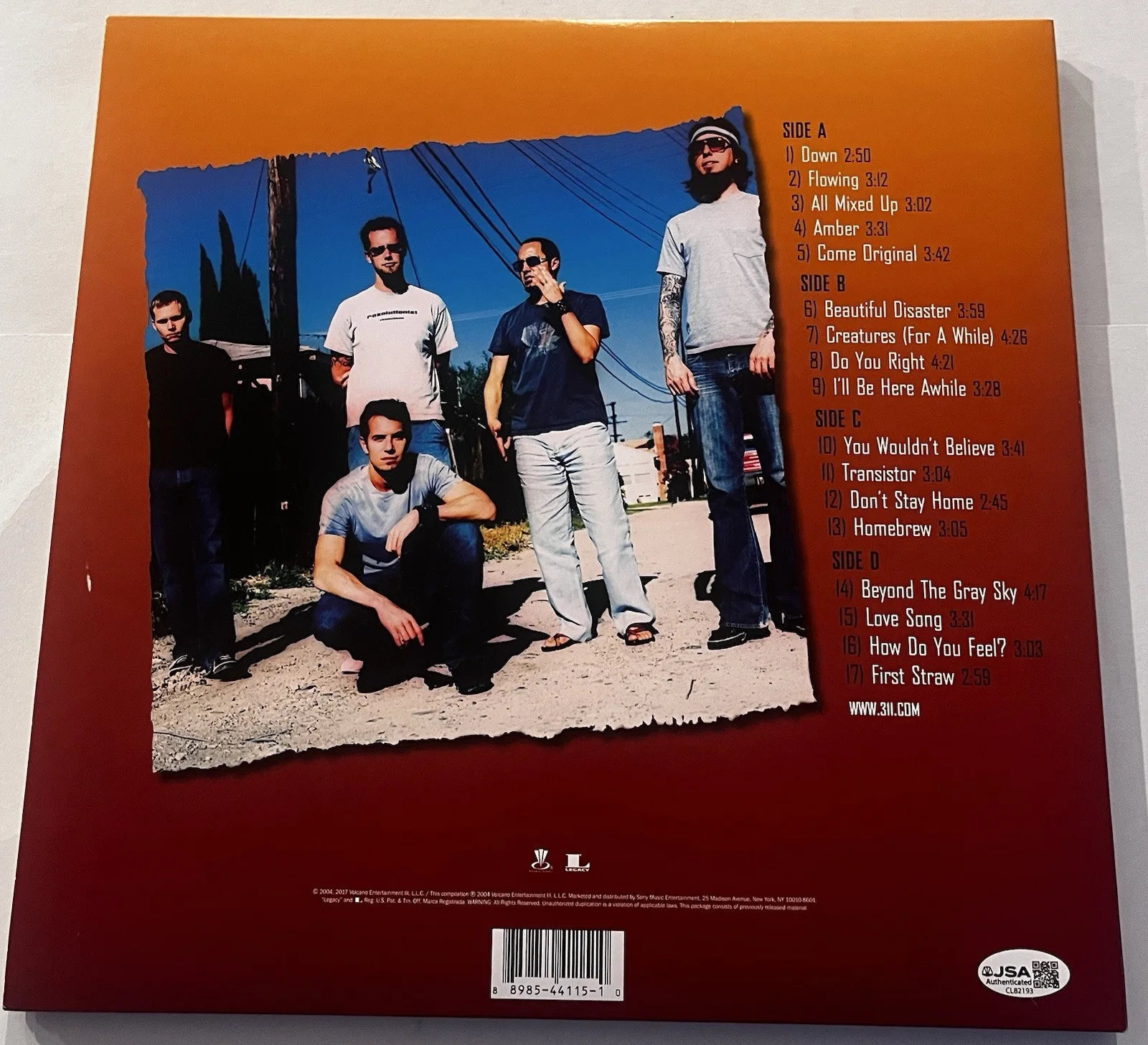 311 BAND SIGNED GREATEST HITS LP VINYL RECORD ALBUM NICK HEXUM CHAD SEXTON JSA, изображение 4
